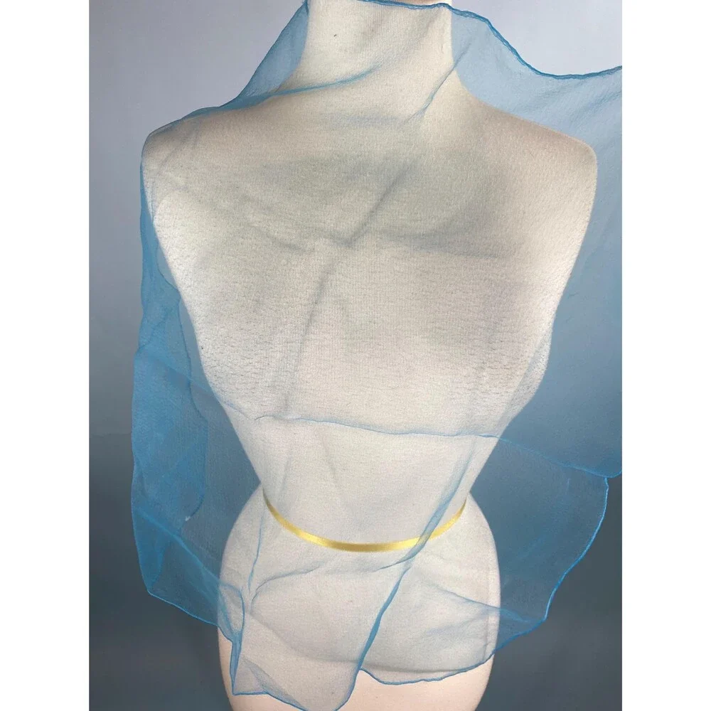 Vintage Set of 3 Vintage Hairstyling Chiffon Nylon Scarves Blues